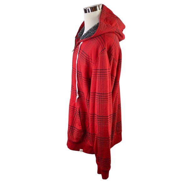 Blake Shelton X Lands End Hooded Jacket Full Zip Red Plaid XLT Tall Sherpa Lined - Picture 4 of 11